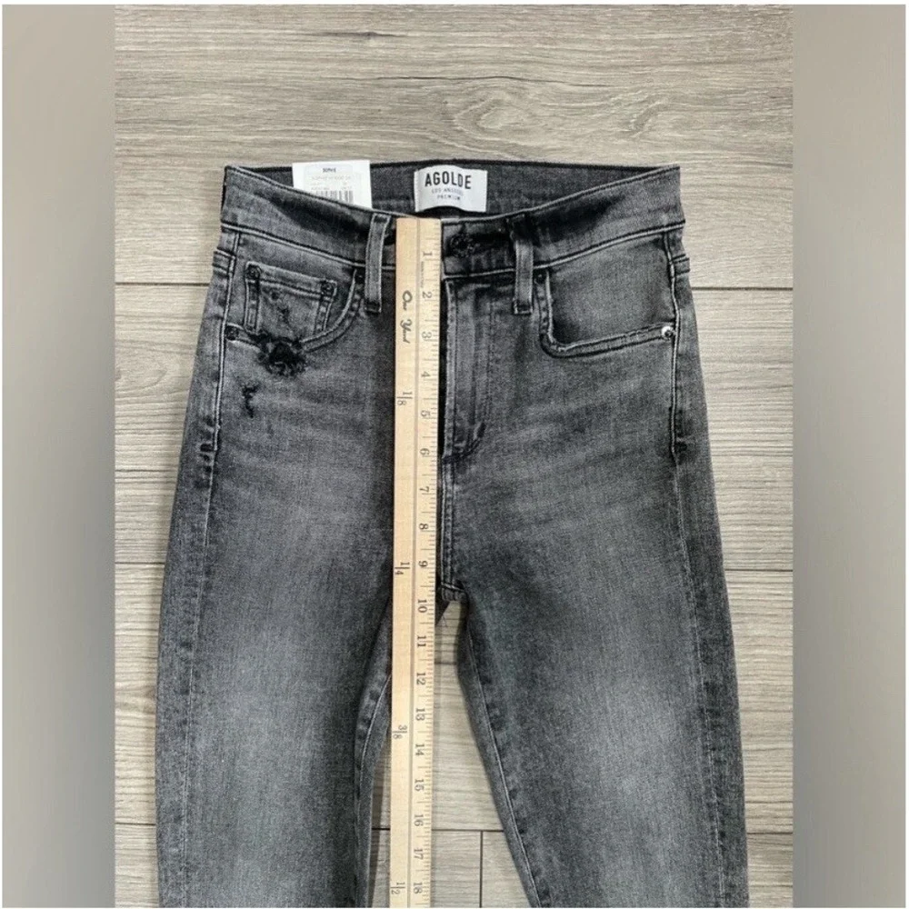 AGOLDE Sophie Hi Rise Destroyed Raw Skinny Jean 24‎ NEW